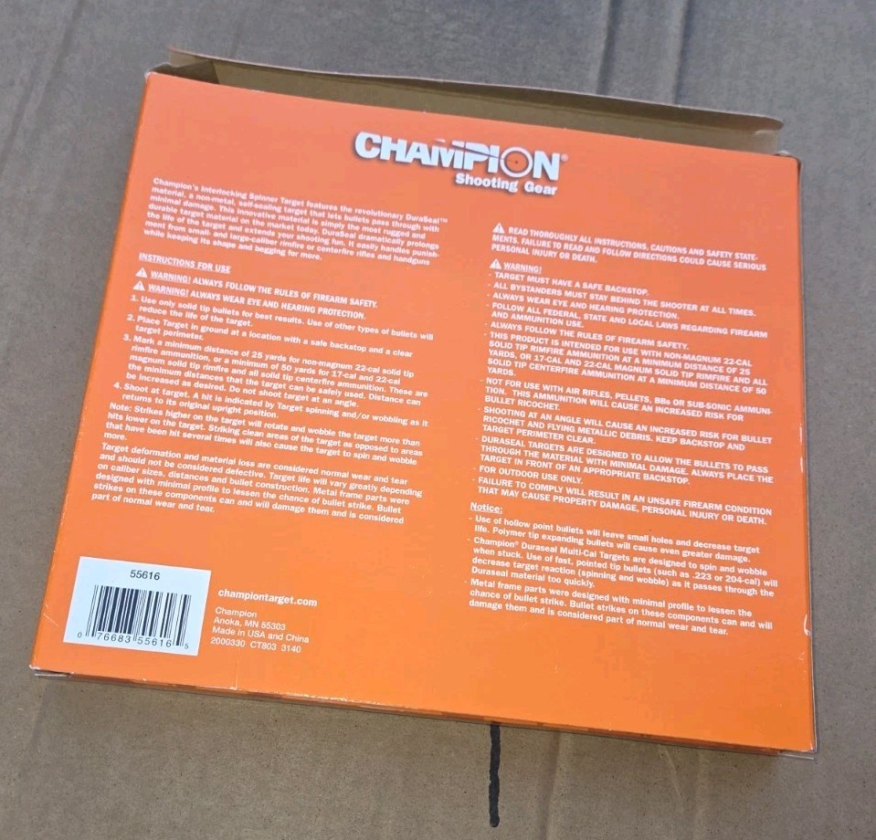 Champion shooting gear duraseal spinner target