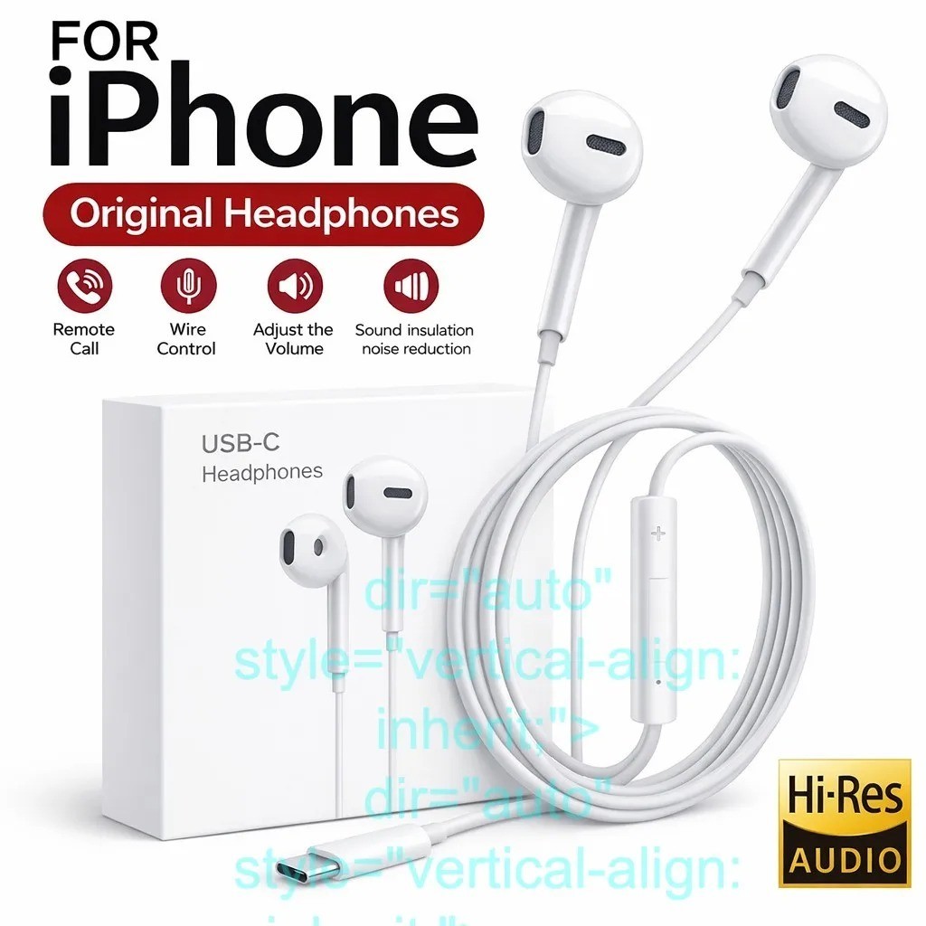 Original In-Ear Headphones For Apple iPad iPhone 15 17 14 13 12 11 16 Pro Max