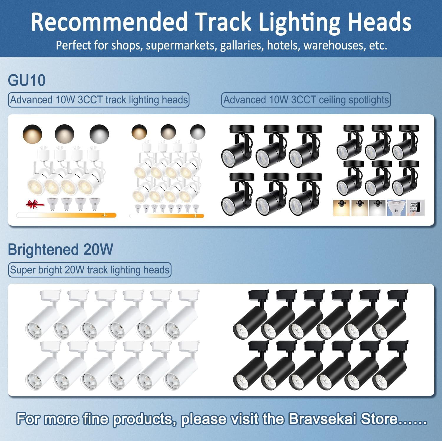 H Type Track Lighting Accessories, White Flexible Connector for Single Circuit 3