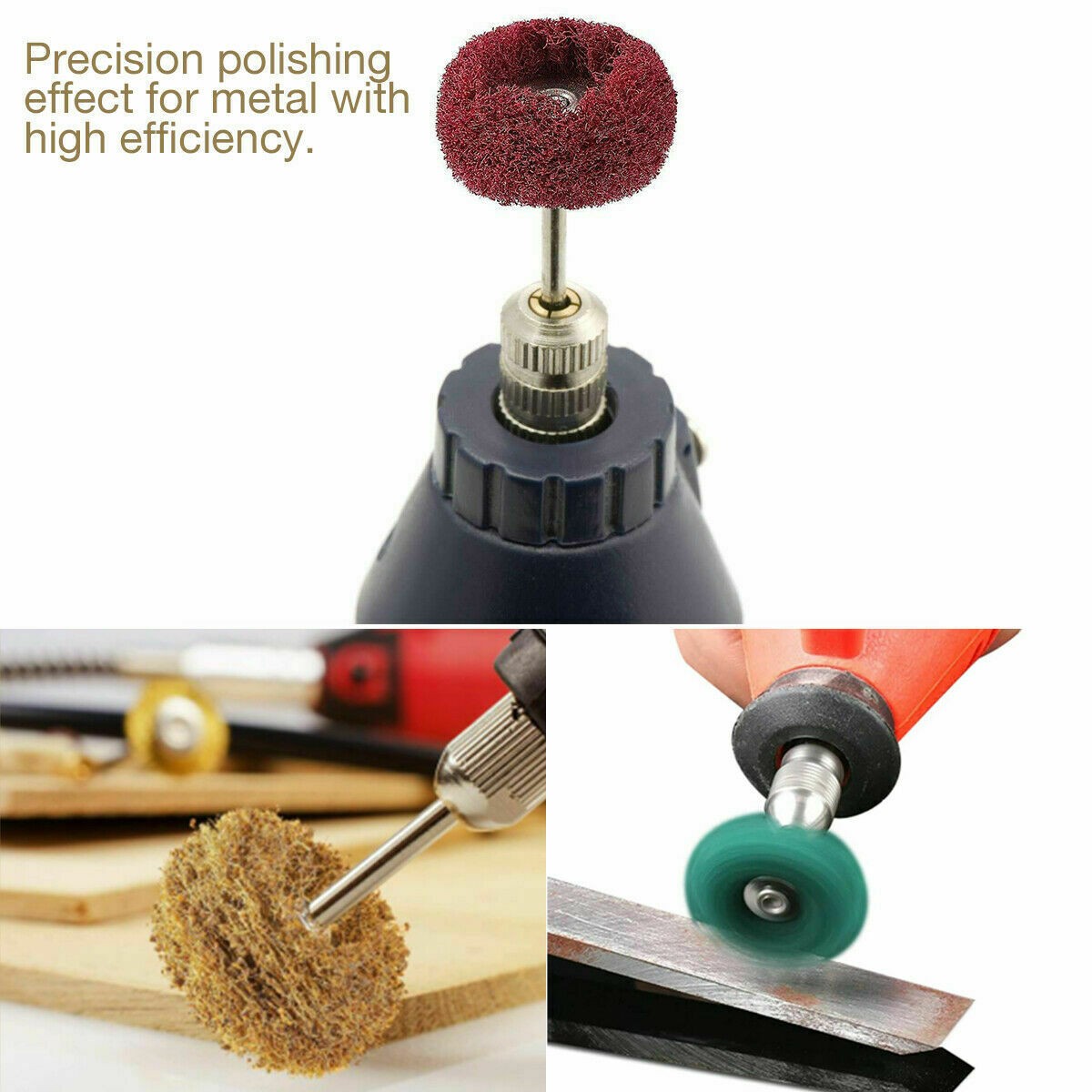 80Pcs Mini Abrasive Buff Wheel Grinding Polishing Shank Craft Bits Rotary Tool r