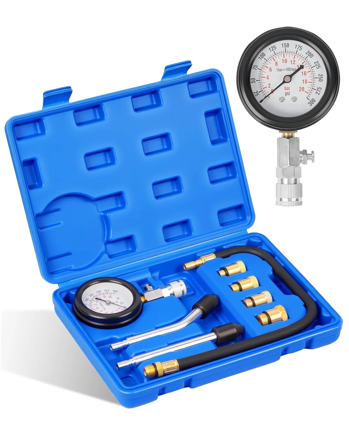 Professional Petrol Engine Compression Tester Kit Set for Automotives and Motorc