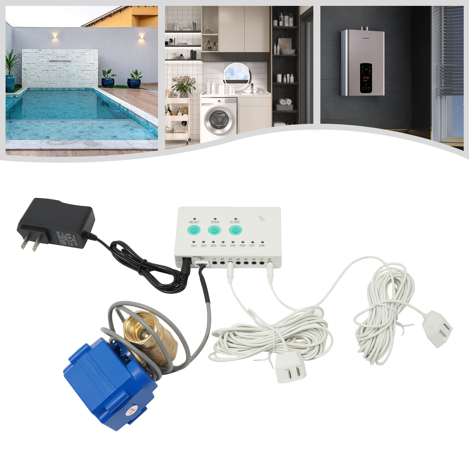 Automatic Water Leak Detector with Sensors and Shut-off Valve