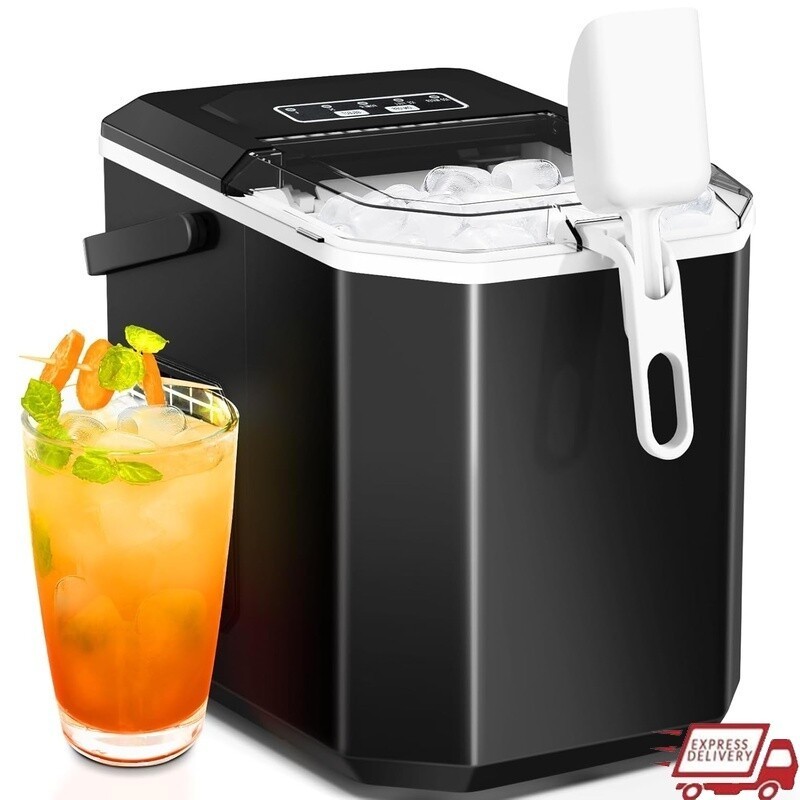 Portable Countertop Ice Maker Self Cleaning 9 Cubes in 6 Mins Kitchen Party New