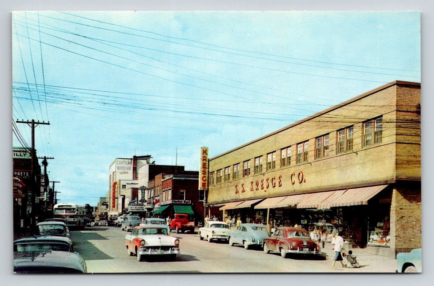Rouyn-Noranda Main Street Vintage Postcard S.S. Kresge Co. Quebec Canada
