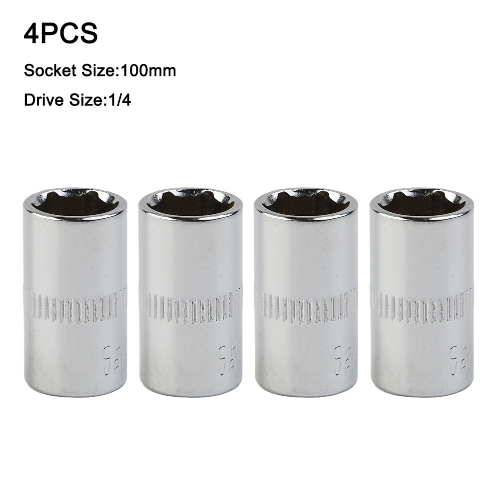 Socket 1/4" Head 6 Point Socket Set Adapter Anti-rust Hex Keys Socket