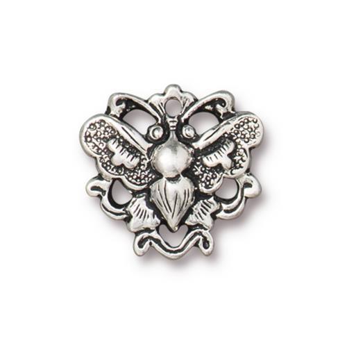 TierraCast - (2) Silver Plated Jewelry Links, Multi-Connectors - Butterfly