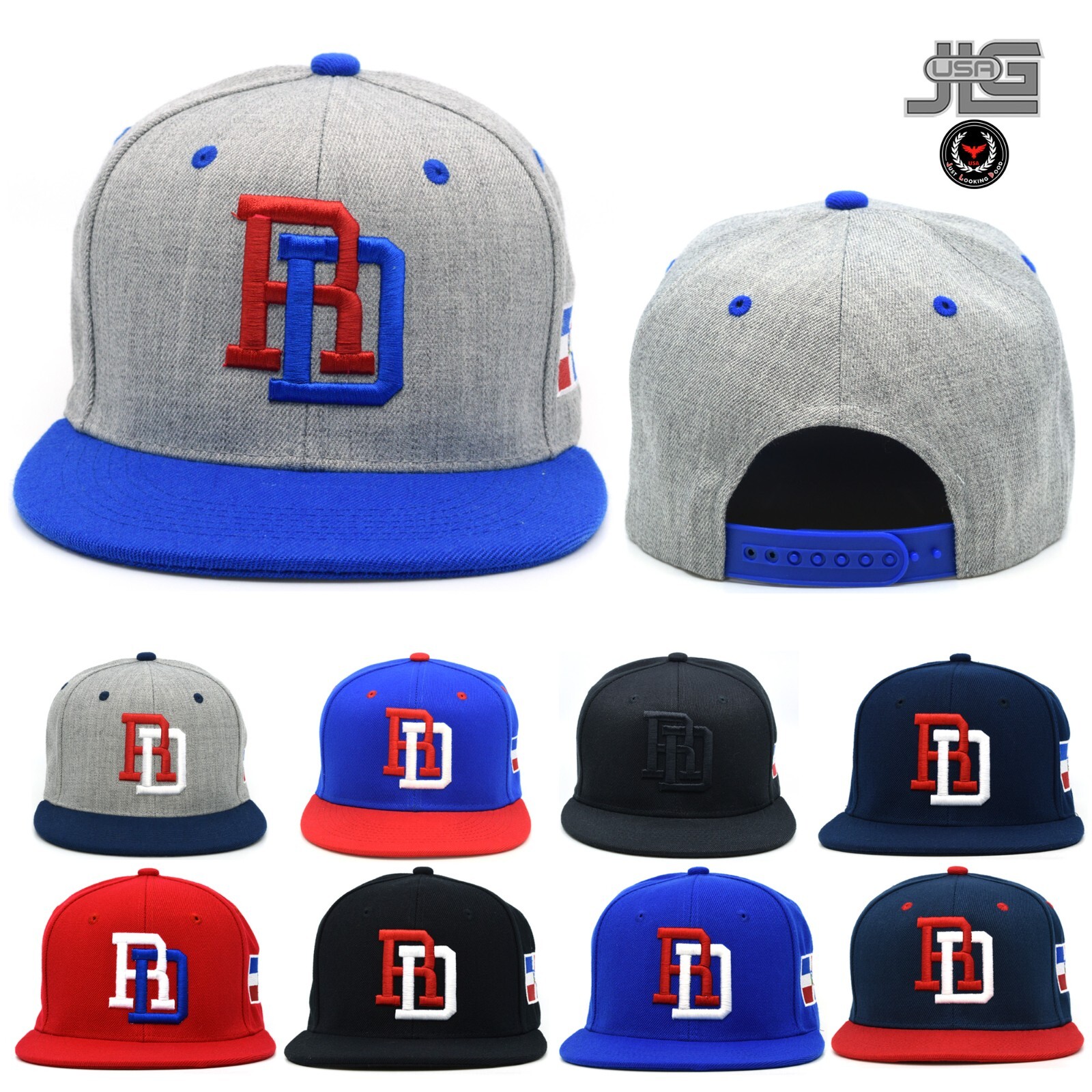 Dominican Republic DR Republica Dominicana RD Snapback Hat Cap Navy Red NEW