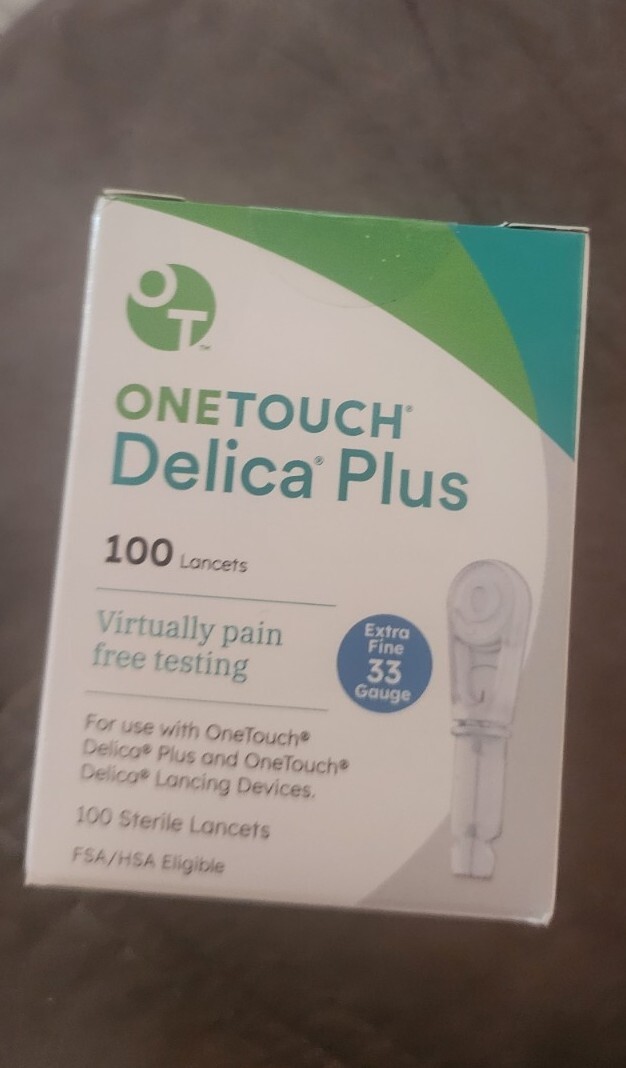 **ONE TOUCH Delica Plus Lancets 100 Extra Fine 33 Gauge Exp 2028+ Free Shipping