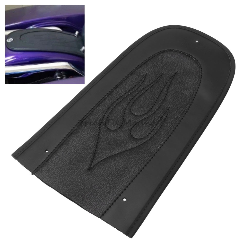 Motorcycle Flame Stitch Leather Rear Fender Bib Cover Pad Fit For Harley Touring