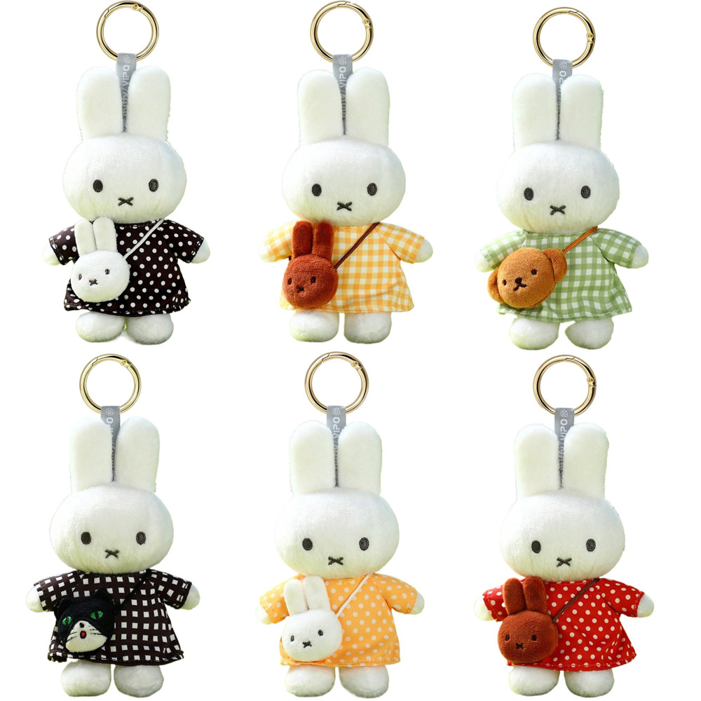 VIPO Miffy Plush Pendant Doll Miffy Bunny Soft Cute Bag Charm Keychain