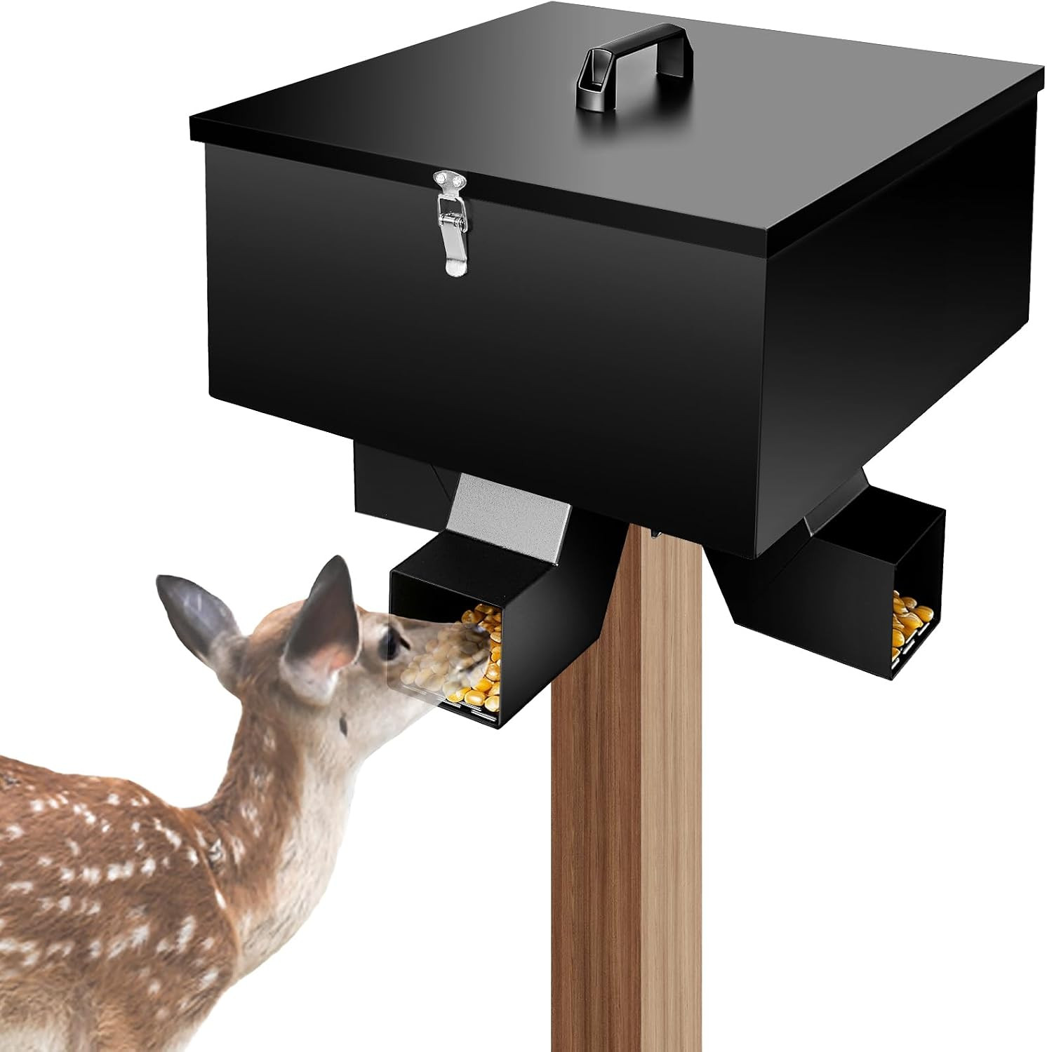 RYFT Portable 80LB Gravity Deer Feeder, Heavy Duty Galvanized Steel Wildlife Fee