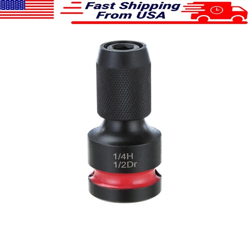 1/2 inch to 1/4 inch Quick Release Impact Adapter Chrome Moly Steel Durable Tool