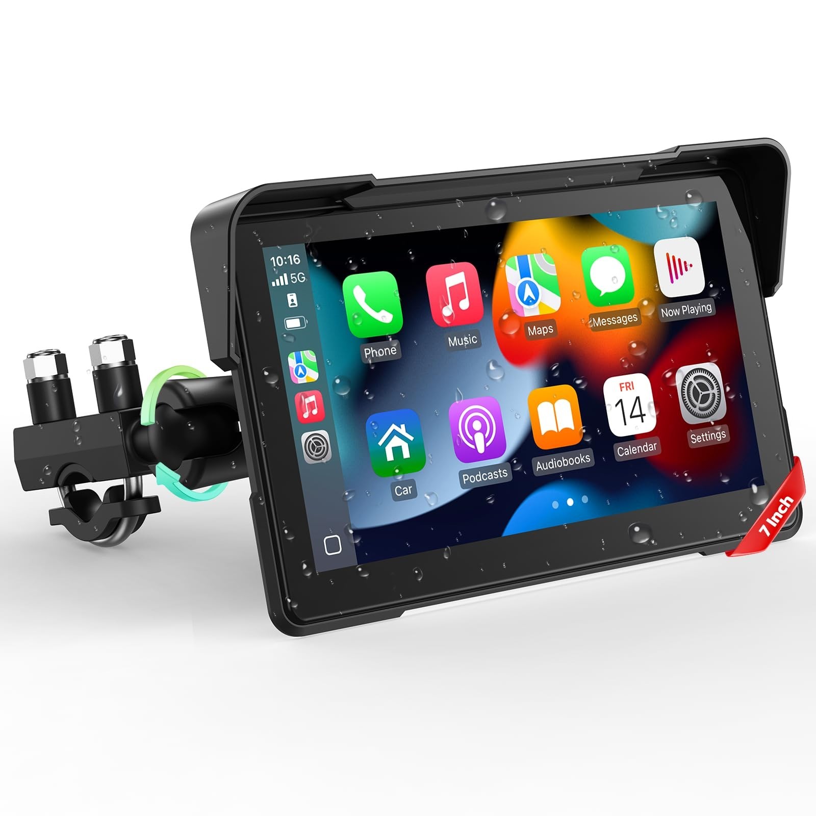 LAMTTO RC19 7-Inch Wireless Motorcycle Carplay Waterproof Anti-Glare
