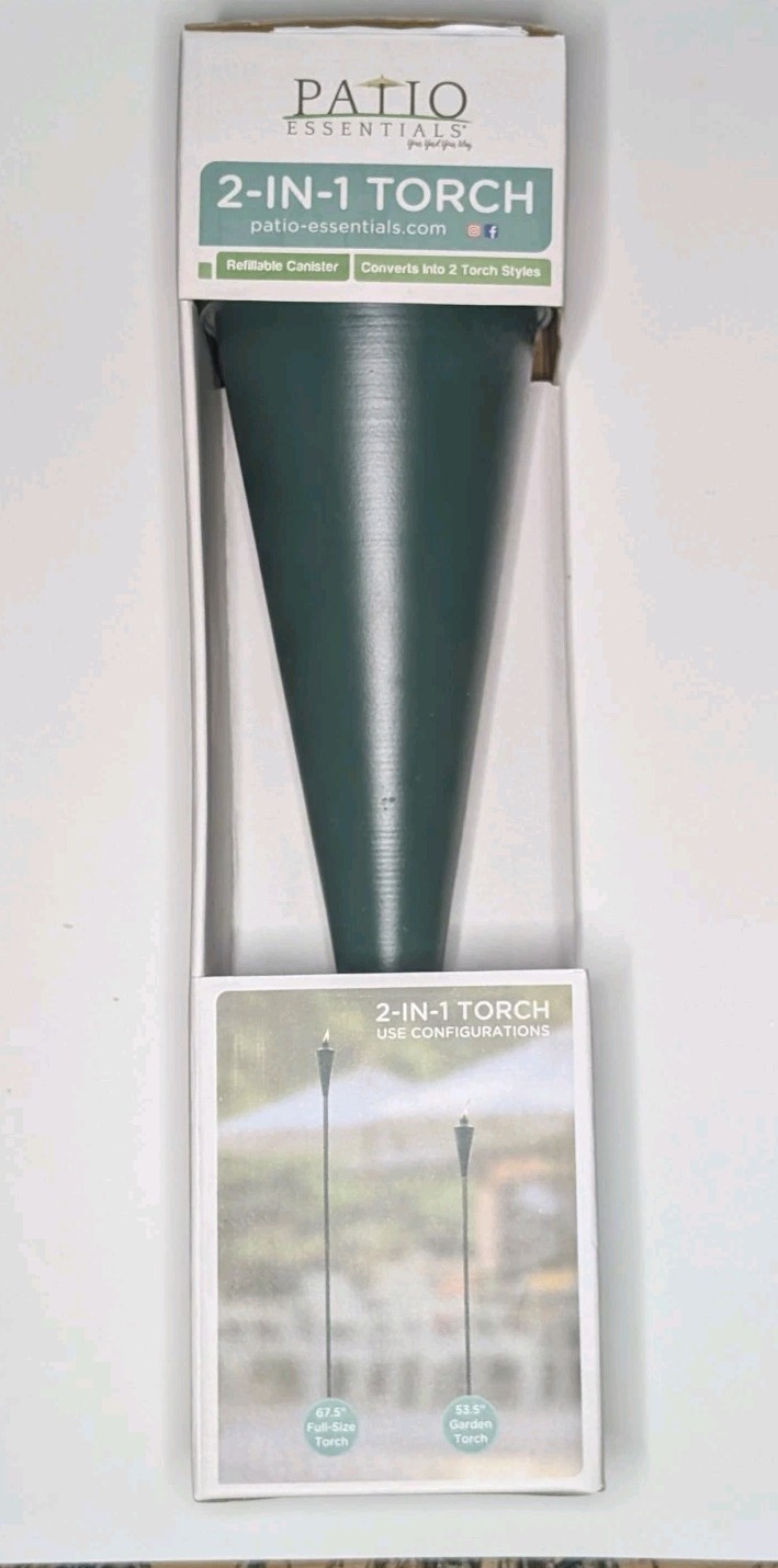 Green, Cone-Shaped 2-in-1 Torch from Patio Essentials