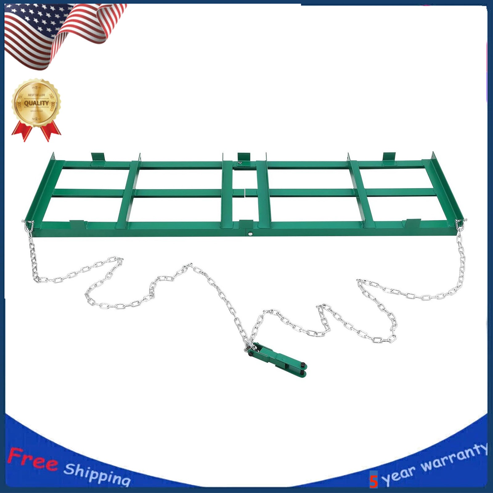 Heavy Duty 8FT Drag Harrow for ATV, UTV, Tractor Tow-Behind Driveway Grader