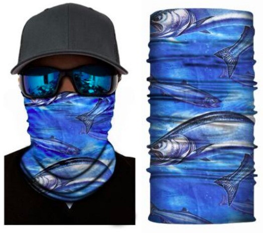 Neck Gaiter Face Mask Fishing Sun Headwear Protection Fish Water Blue