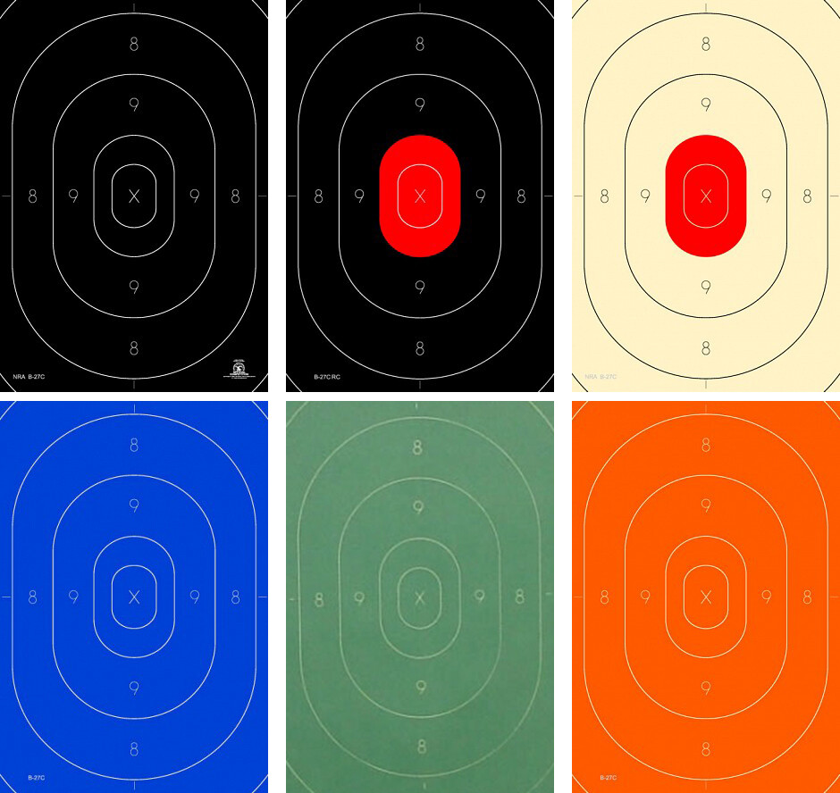 B-27C Silhouette Target Centers [12-1/2" x 18-1/2"], choice of color, FREE SHIP.