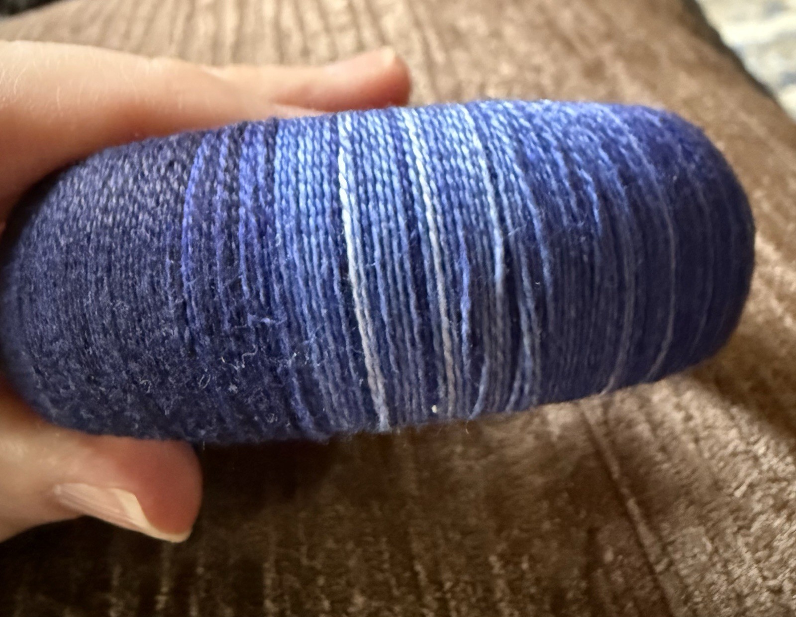 Hand wrapped Blue Fiber Bangle Bracelet