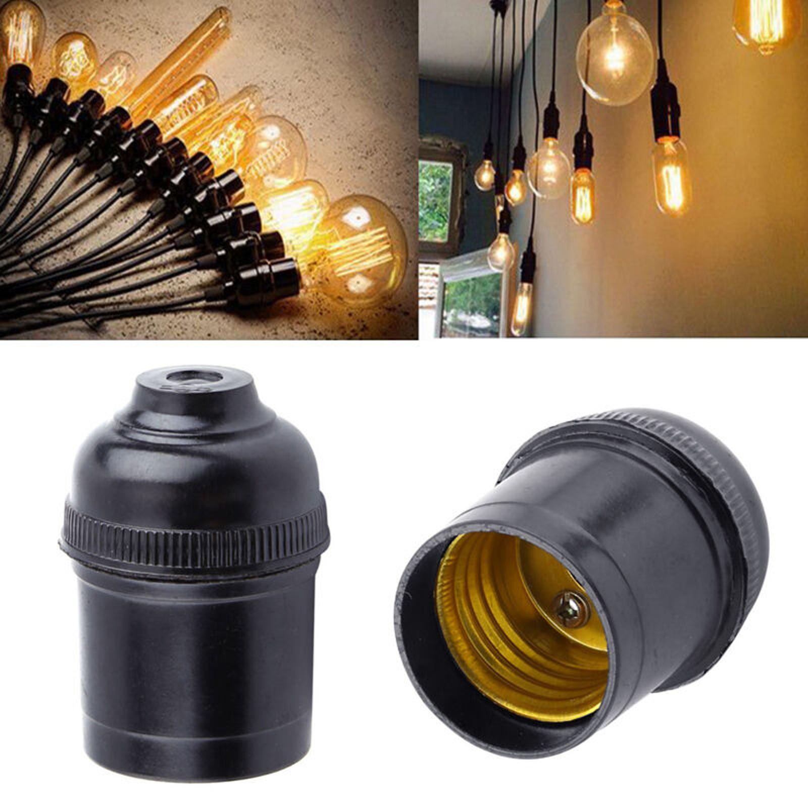 5Pcs E27 4A Light Bulb Lamp Holder Pendant Edison Screw Cap Socket Vintage G