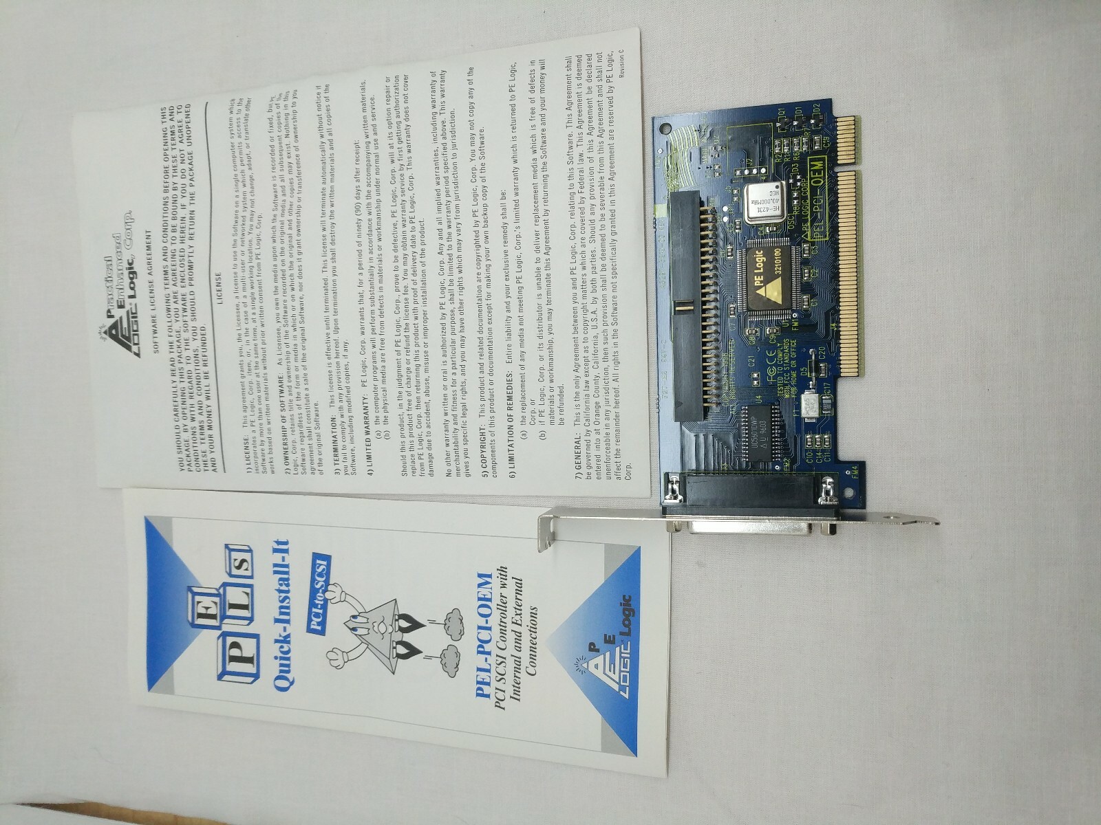 PE Logic PCI OEM Scsi Controller w/ Software