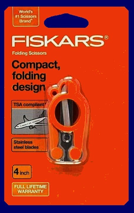1 pairs Fiskars 4" Compact Folding Scissors ~ New on Carded with FREE SHIPPING!