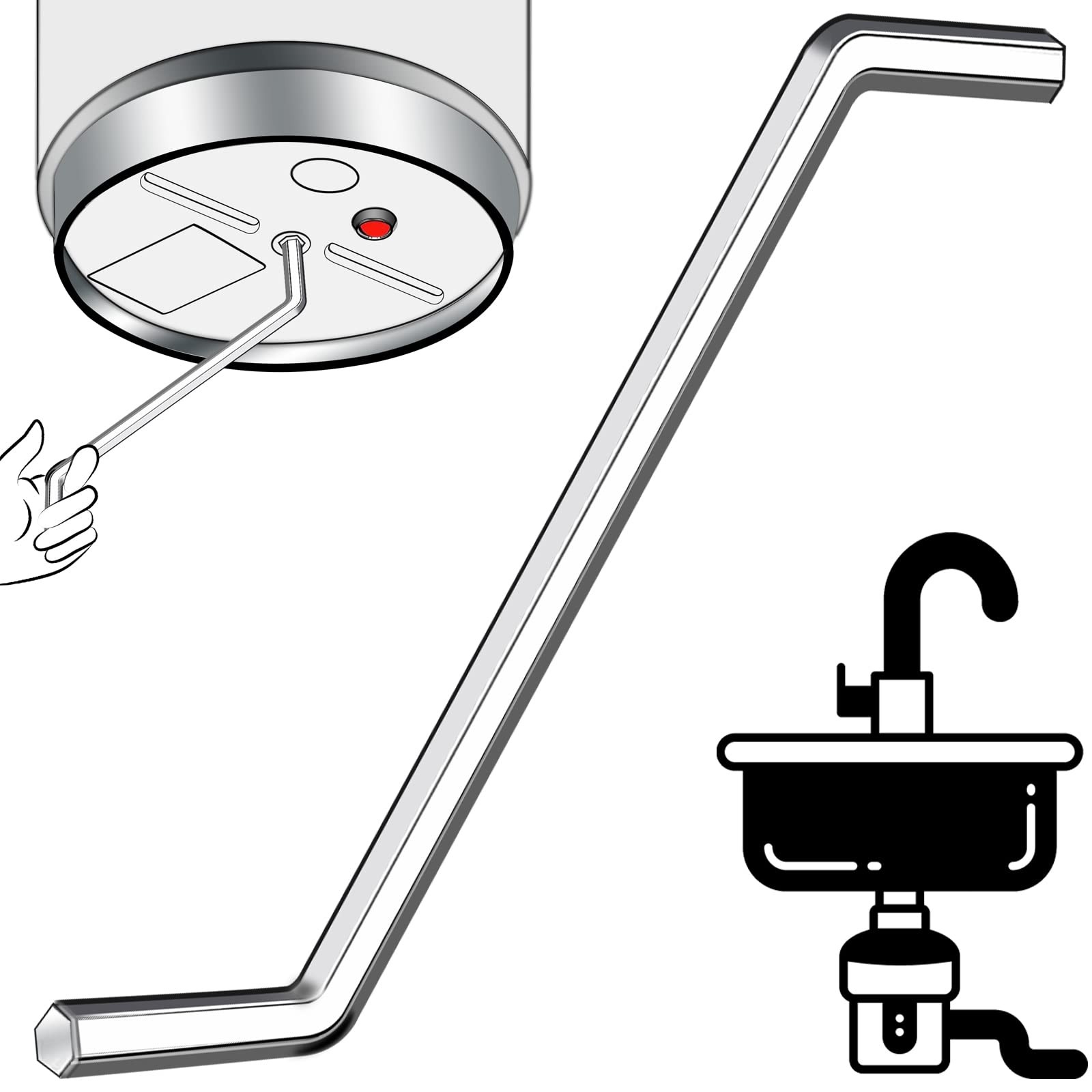 Garbage Disposal Wrench Allen Key Unjam Tool Insinkerator Repair Tool
