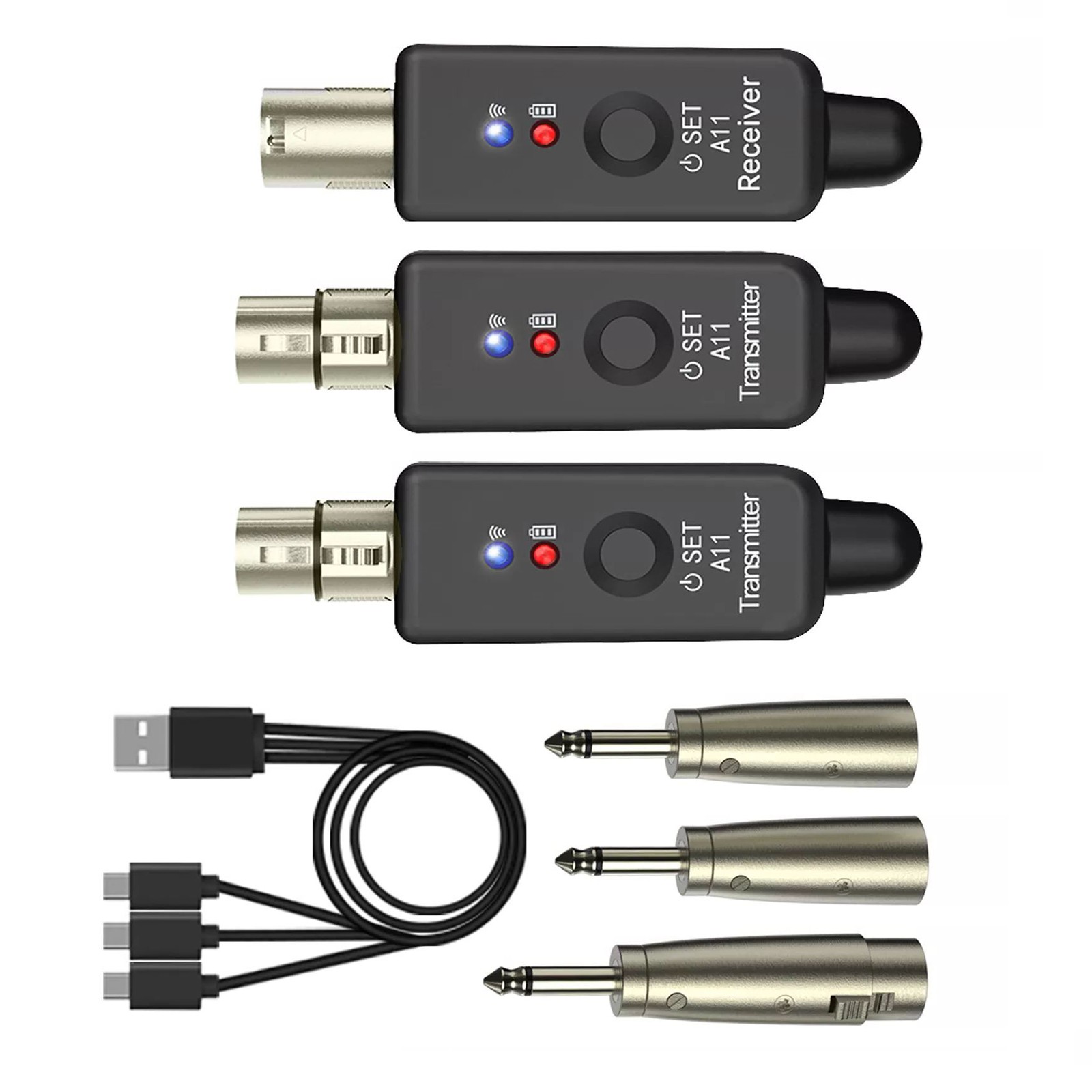 A11 Wireless Microphone Transmitter&Receiver UHF XLR Adapter High Sound Quality