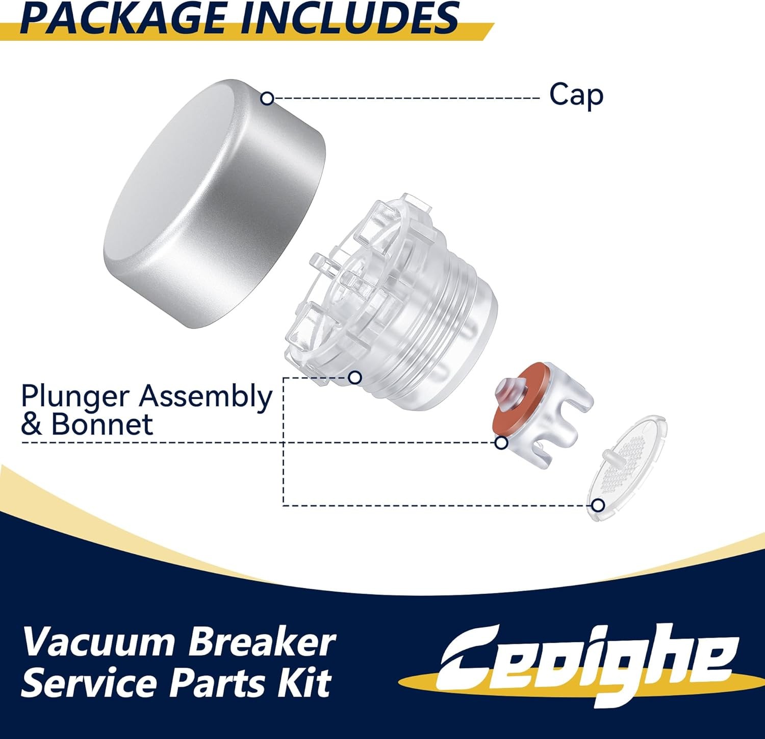 2 Pack Vacuum Breaker Repair Kit Compatible with 630-7500, Compatible with Prier