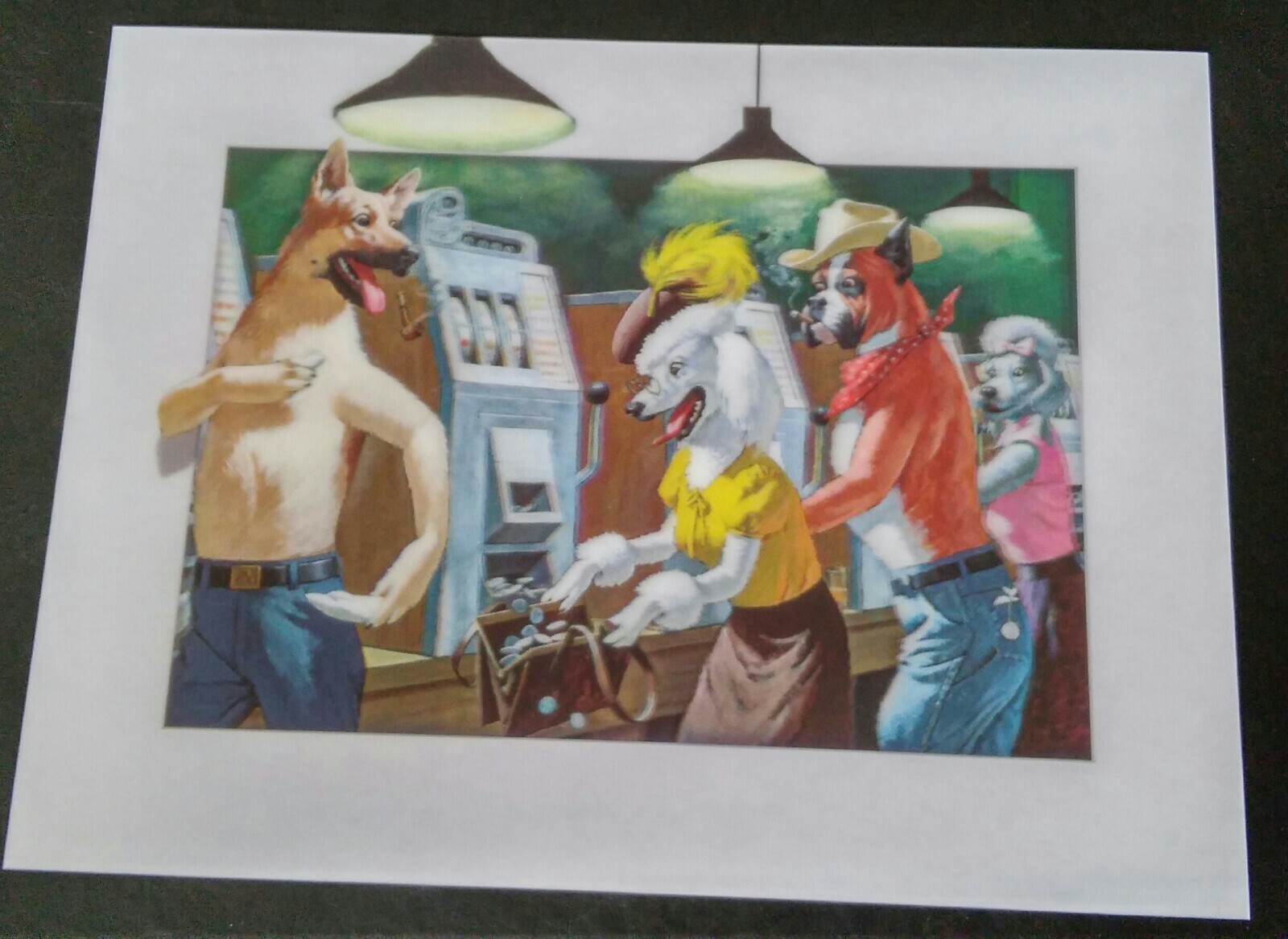 Dogs gambling lenticular print