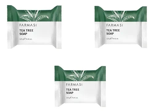FARMASI TEA TREE SOAP BARS SET OF 3 125gr 4.41oz each GENUINE NEW! SAME DAY SHIP