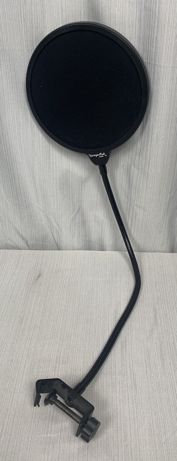 Dragon Pad Pop Filter On Flexible 14-Inch Gooseneck Holder,Broadcast & Recording