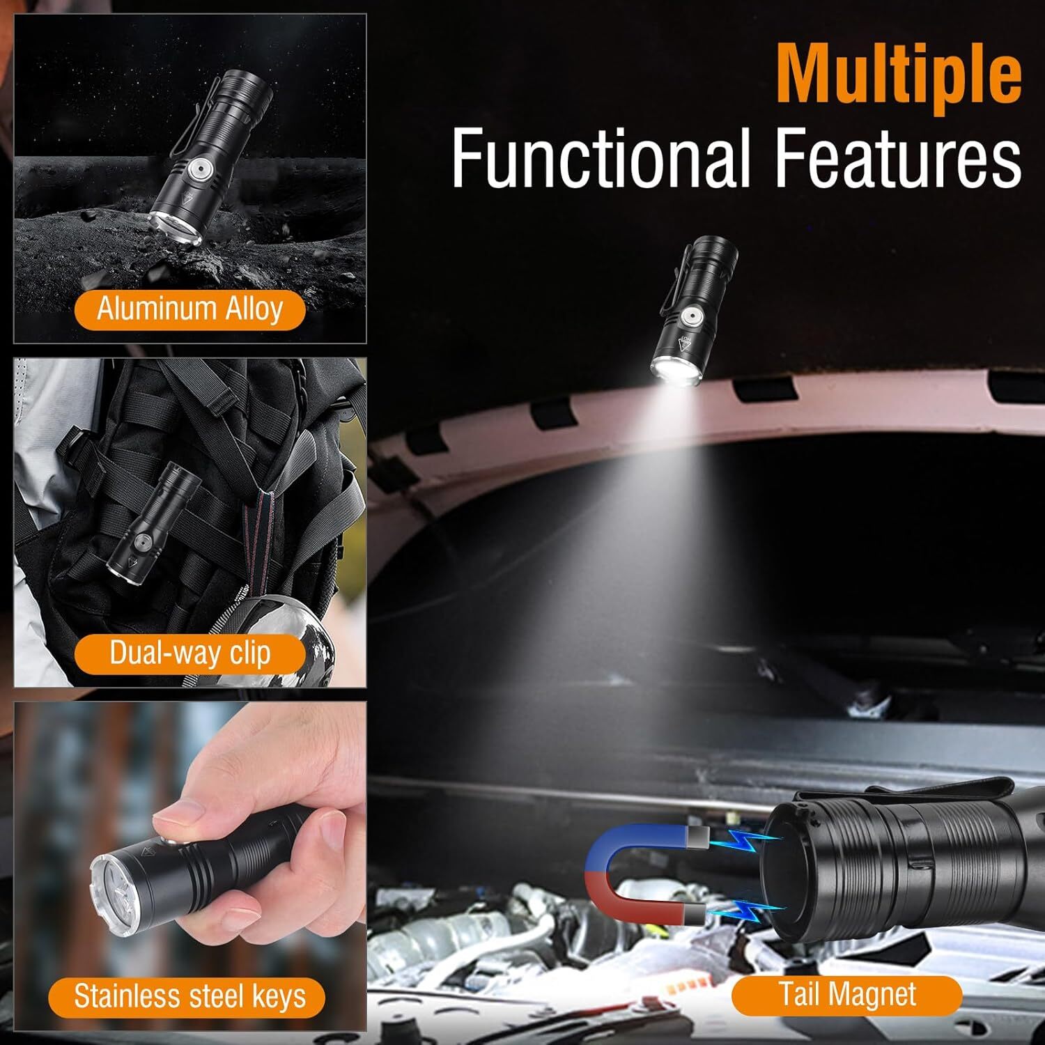 1-10Pack Super Bright LED Flashlight Tactical Rechargeable LED Work Lights Torch