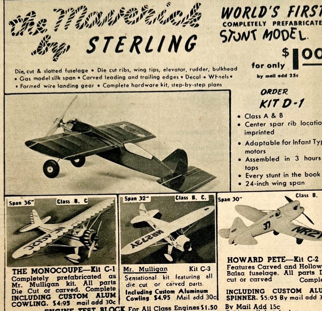 1949 Aviation Maverick Sterling Model Airplane Advertisement Philadelphia