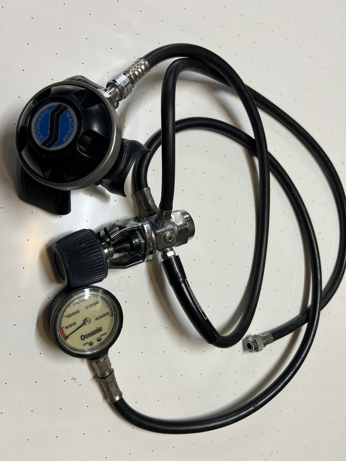 Sherwood Magnum Scuba Dive Regulator Set with gauge panel, BC hose