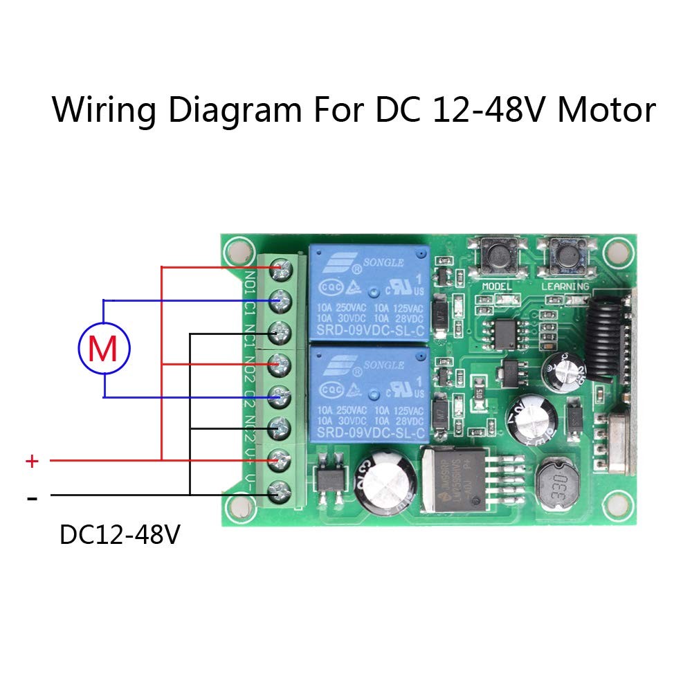 Wireless Remote Switch DC 12V 24V 36V 48V New 2 Channel Multi-Function...