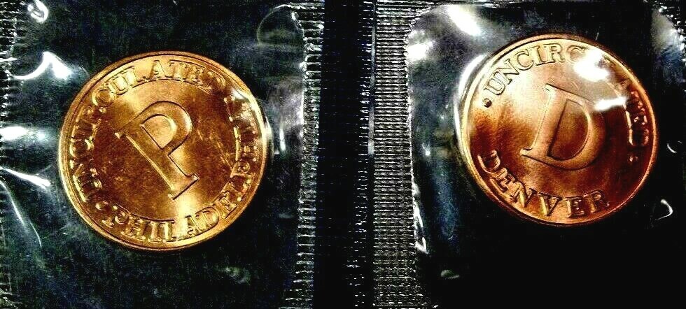 Pair Philadelphia and Denver Mint Set Coins from US Mint Treasury