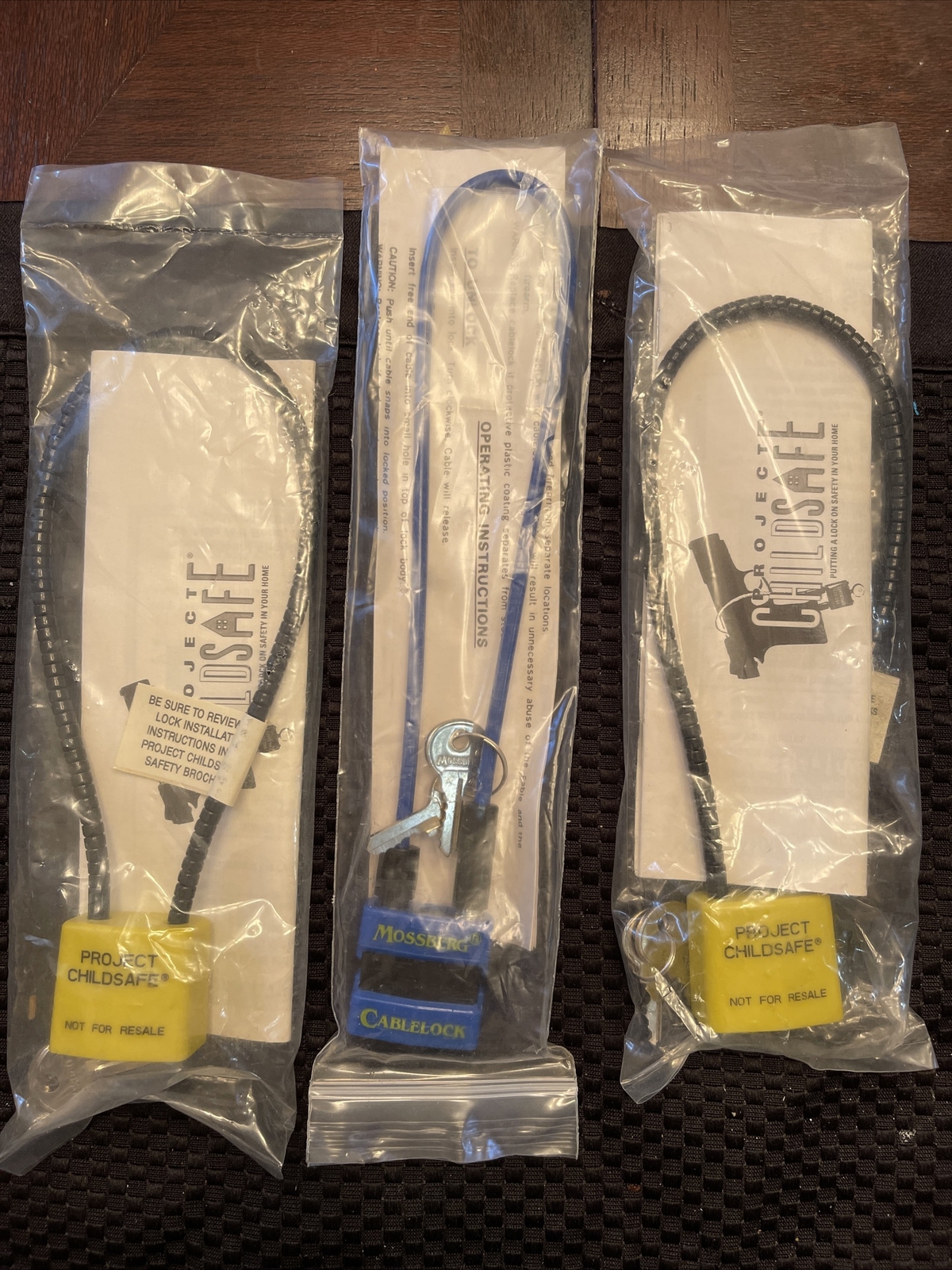 (3) Cable Gun Locks - 2xProject Child Safe - 1x Mossberg Cablelock Rifle/Pistol