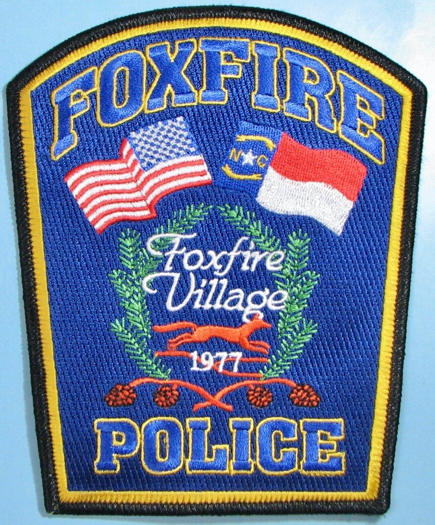 Foxfire Village, Jackson Springs, NC Police Dept Patch 4.5"X5.5". PP28.