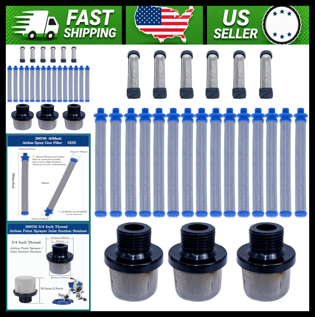 Airless Paint Sprayer Filter Kit for Graco Magnum ProX17 ProX19 SG2 SG3