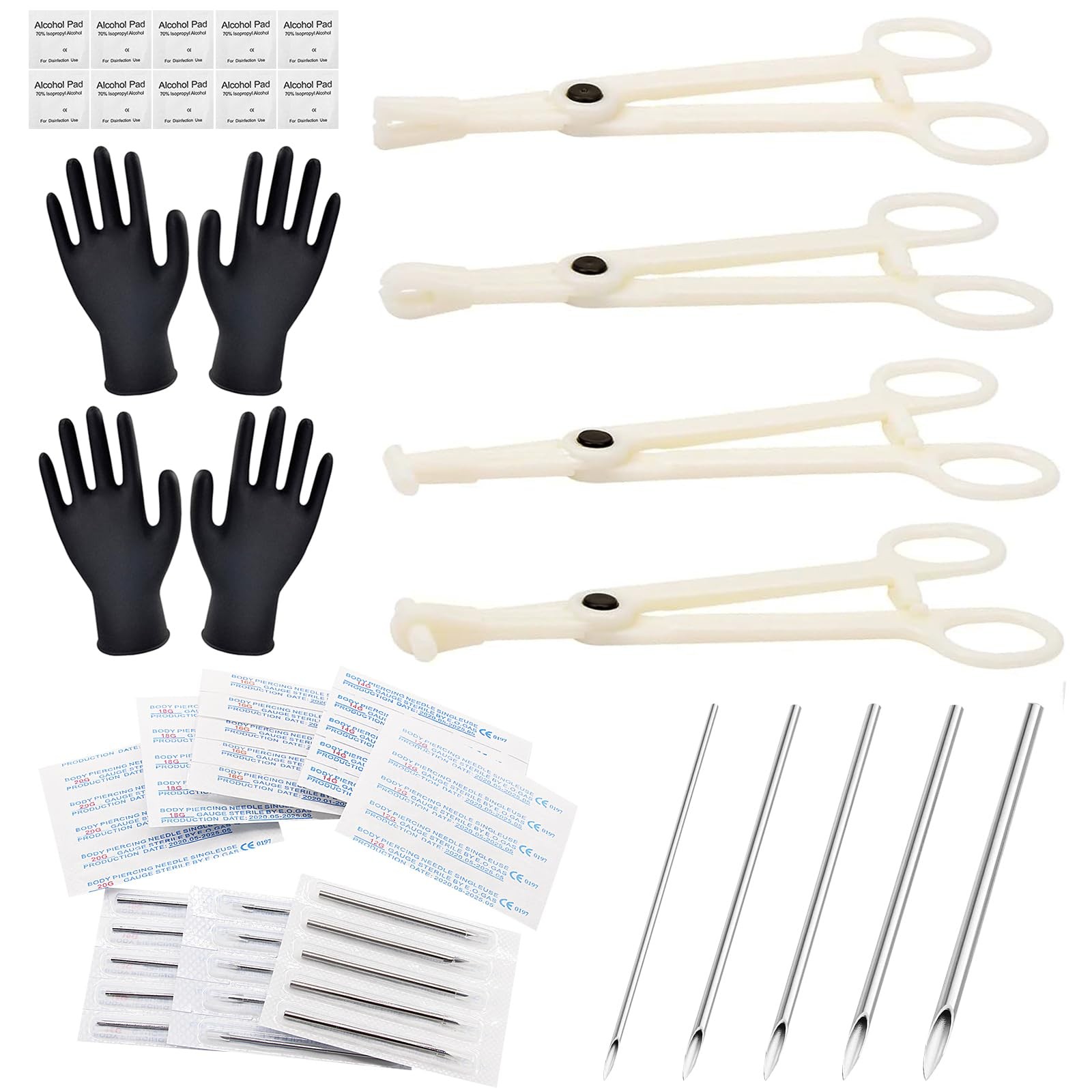 Autdor Body Piercing Kit 43PCS – Professional Ear Nose Piercing Kit with 12G ...