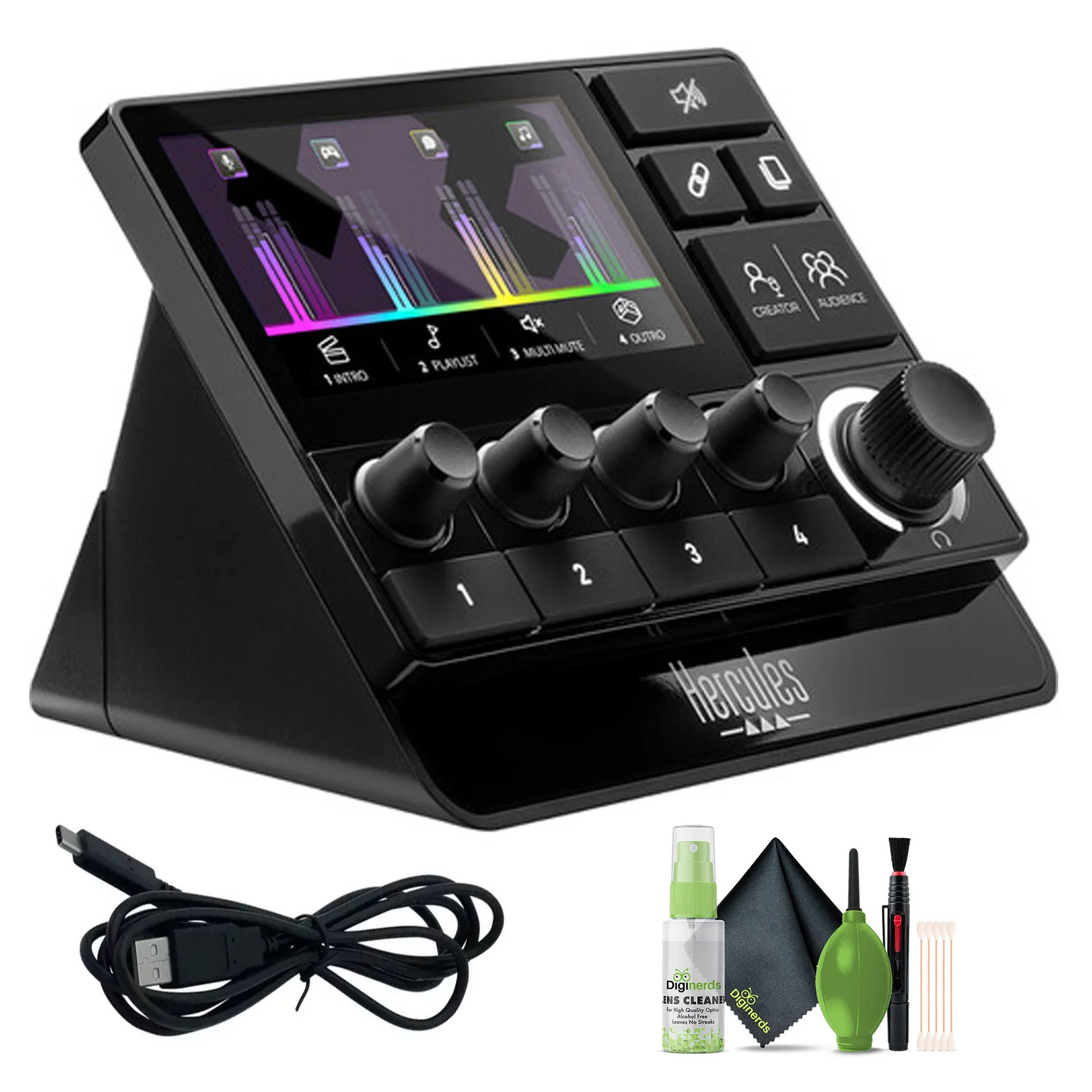 Hercules Stream 200 XLR, Pro Audio Mixer for Advanced Content Creators, Bundle