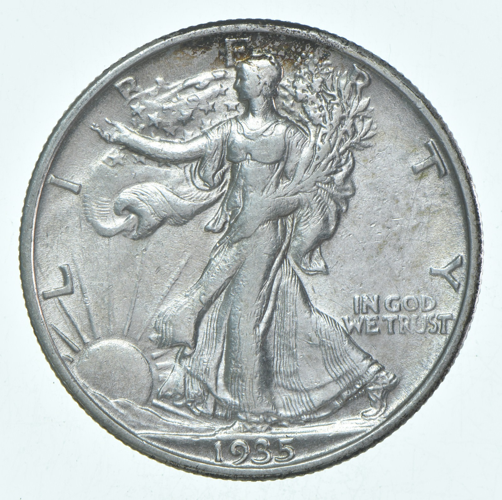 BU 1935-S Walking Liberty Half Dollar Uncirculated 90% Silver