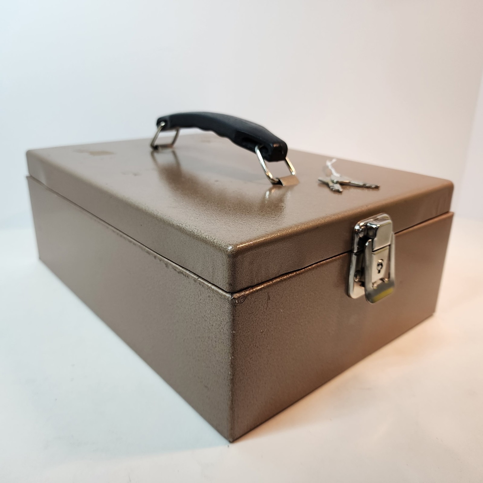 Vintage Rockaway Metal Products Locking Steel Security Cash Document Box Keys