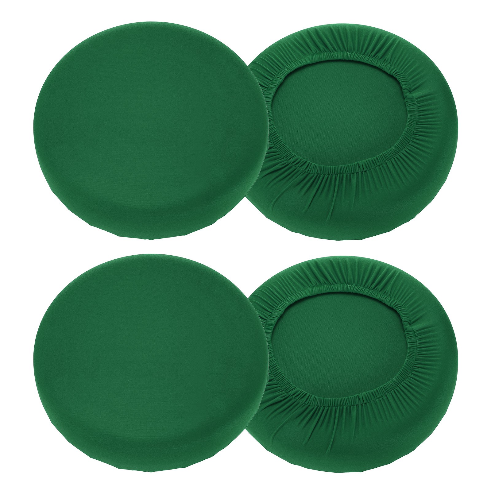4Pack Stool Covers Round, 16-18 Inch Bar Stool Cover with Elastic, Dark Green