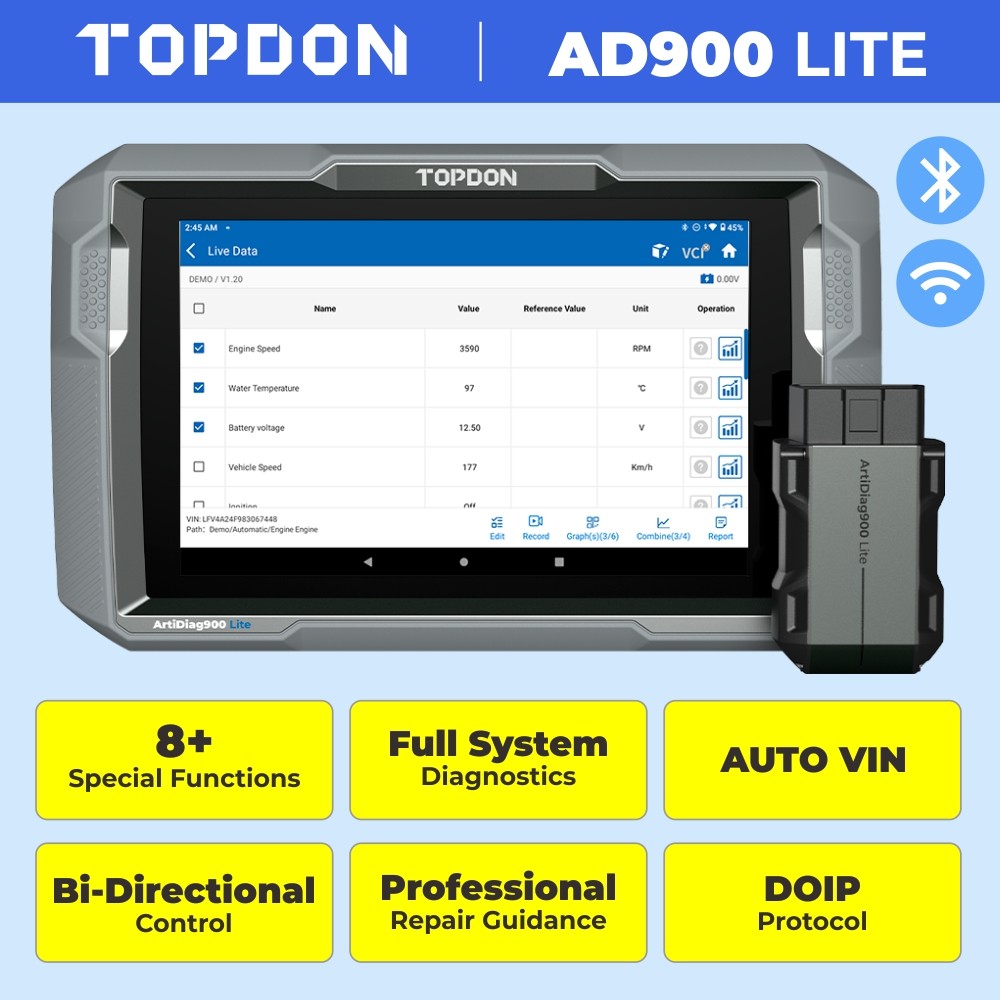 2026 TOPDON ArtiDiag900 Lite BT Bidirectional All System Diagnostic OBD2 Scanner