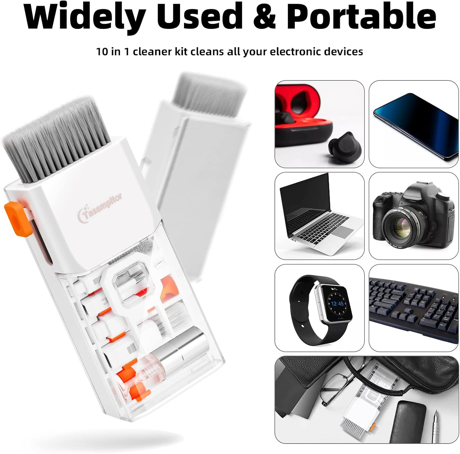 10 in 1 Keyboard and Electronics Cleaning Kit with Brushes Cloths and Tools