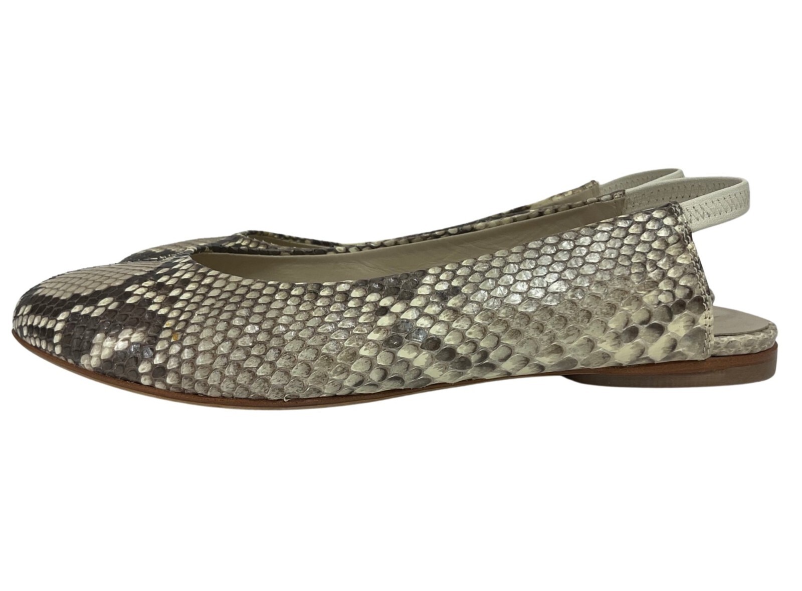Attilio Giusti Leombruni Python Slingback Flats Size 7
