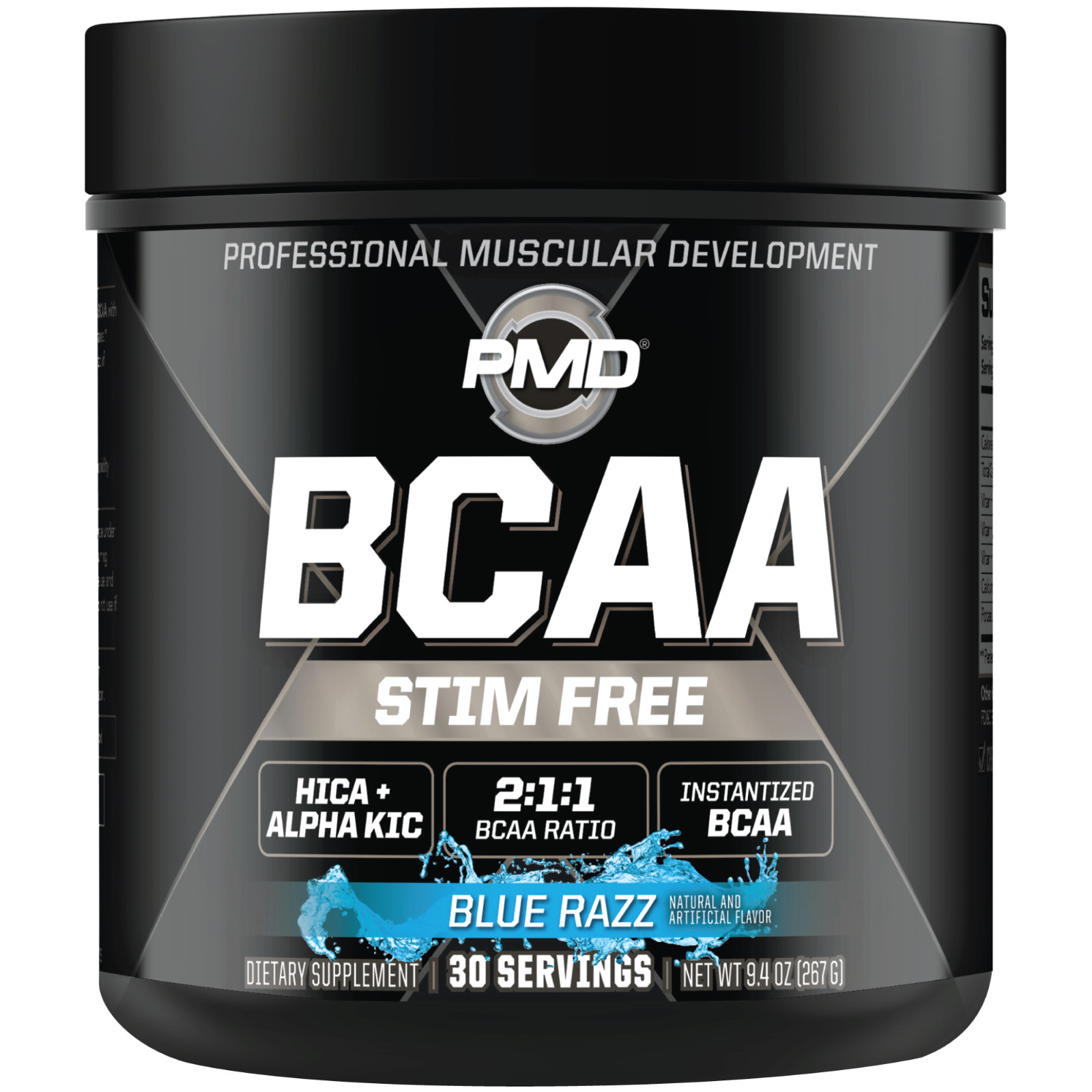 PMD BCAA Stim Free Amino Acids for Performance & Recovery - Blue Razz (30 Serve)