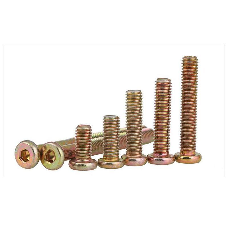 M8 Allen screws round flat head color zinc furniture fixing link nail 16-70mm