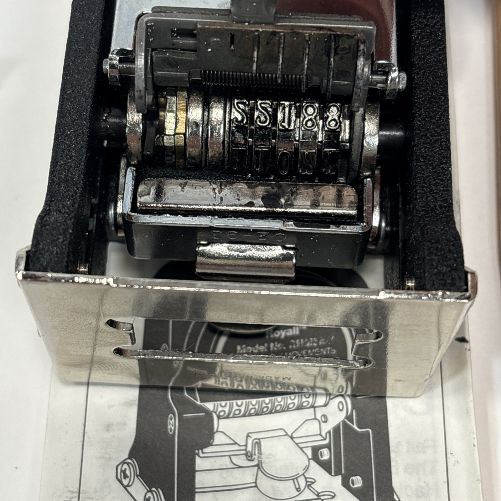 Bates Royall RNM5A-7 Automatic Numbering Machine Ink Stamp Complete In Box